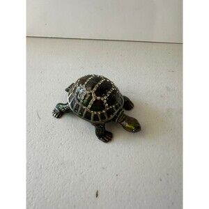 Rucinni Turtle Moveable Neck Hand Painted Enamel Magnetic Hinged Trinket Box